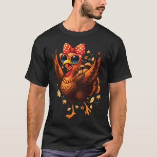 Truthahn Tanzender Truthahn-Tag Damen Herbst Süße  T-Shirt
