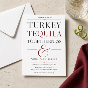 Truthahn Tequila Zusammengehörigkeit AF Erntedankf Einladung