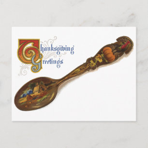 Truthahn-Thanksgiving-Löffel Feiertagspostkarte