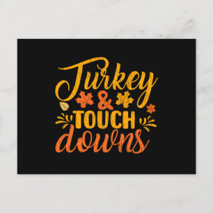 Truthahn Touchdowns Thanksgiving Familienfußball Postkarte