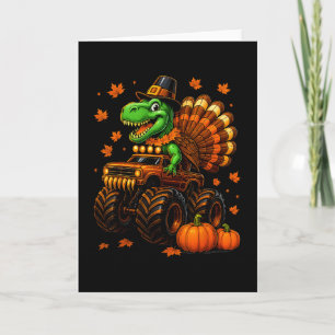 Truthahn Trex Monstertruck Dinosaur Herbst Thanksg Karte