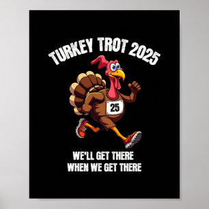 Truthahn-Trott-Truppe 2025 Lustiger Thanksgiving-L Poster