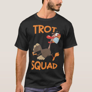 Truthahn-Trott-Truppe Maske Thanksgiving Day Lauf T-Shirt
