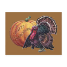 Truthahn und Kürbis vintage Thanksgiving