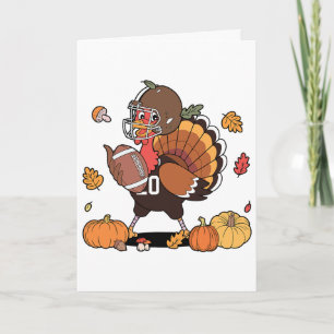 Truthahn und Touchdown Thanksgiving Football Männe Karte