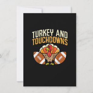 Truthahn und Touchdowns Amerikanischer Football Th Einladung