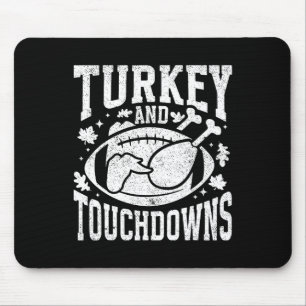 Truthahn und Touchdowns Lustiger Thanksgiving-Foot Mousepad