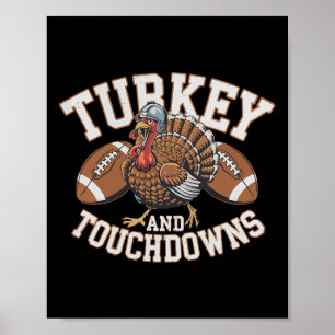 Truthahn und Touchdowns Thanksgiving American Foot Poster