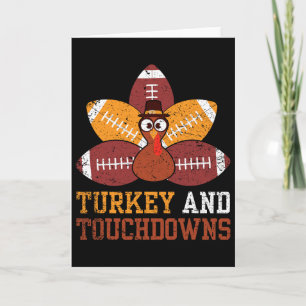 Truthahn und Touchdowns Thanksgiving Footll Kinder Karte