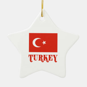 Truthahn und türkische Flagge Keramikornament