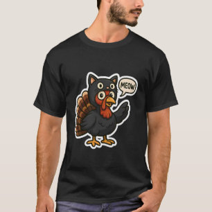 Truthahn verkleidet als Katzenkostüm Miauen Lustig T-Shirt
