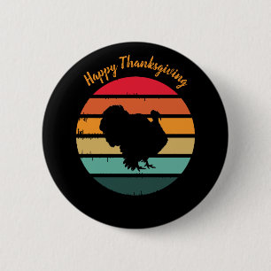 Truthahn-Vogel-Thanksgiving-Distressed-Vintage-Son Button
