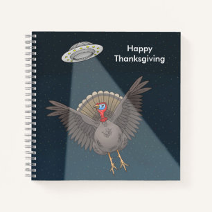 Truthahn vor dem Thanksgiving-Essen von Aliens ger Notizbuch