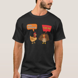 Truthahn Vs Huhn Thanksgiving für Erwachsene T-Shirt