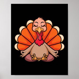 Truthahn Yoga Erntedankfest Meditation Namaste Fa Poster