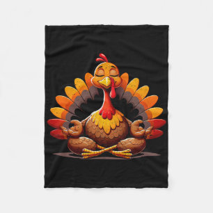Truthahn Yoga Thanksgiving Day Lustig Meditierend Fleecedecke