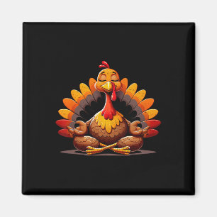 Truthahn Yoga Thanksgiving Day Lustig Meditierend Magnet