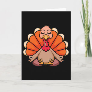 Truthahn Yoga Thanksgiving Tag Meditierend Namaste Karte