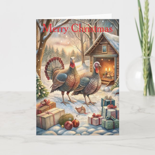 Truthähne zu Weihnachten (Vorderseite)