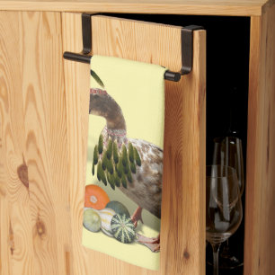 Truthahnente zum Erntedankfest Geschirrtuch