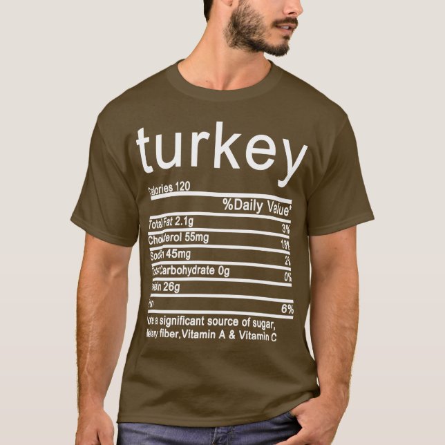 Truthahnernährungsfaktoren Witziger Erntedank T-Shirt (Vorderseite)