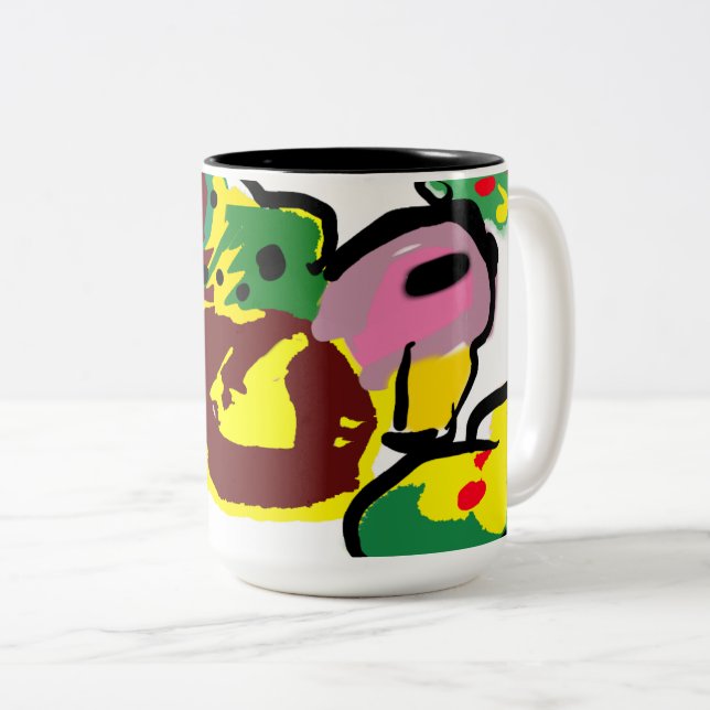 Truthahnfarbe  zweifarbige tasse (VorderseiteRechts)
