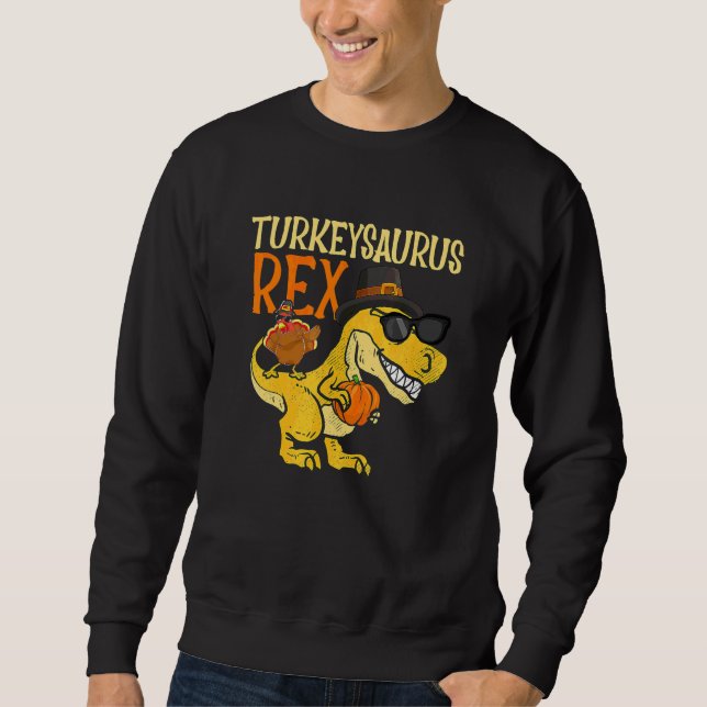 Truthahnsaurus Rex Dab Truthahn Dino Erntedankfest Sweatshirt (Vorderseite)