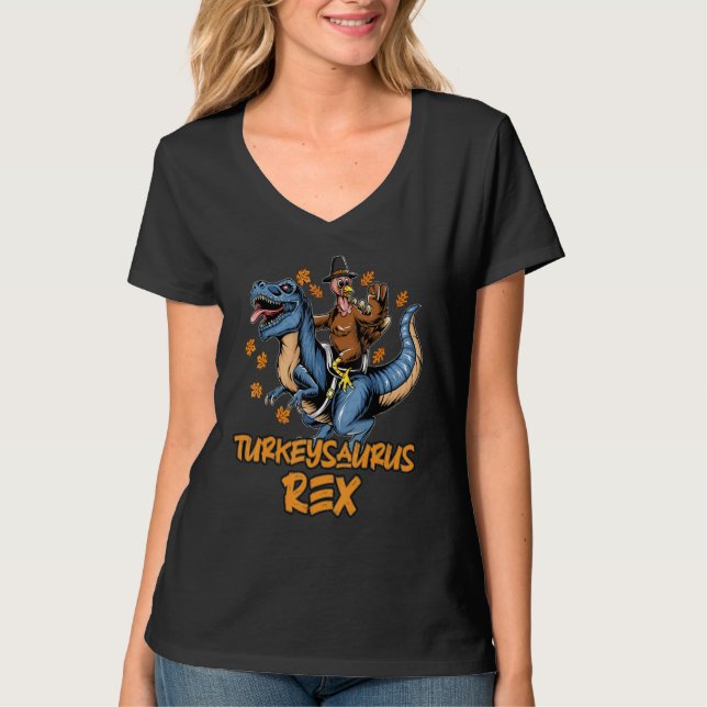 Truthahnsaurus Rex Dab Truthahn Dino Kleinkind Jun T-Shirt (Vorderseite)