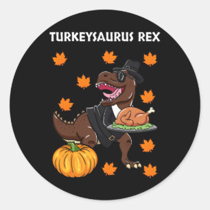 Truthahnsaurus Rex Thanksgiving Day Dinosaur Truth Runder Aufkleber