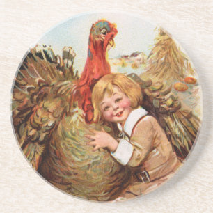 Truthahnte Vintage Ernte Getränkeuntersetzer