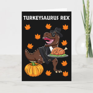 Truthahsaurus Rex Erntedankfest-Tag Dinosaurier Tr Karte