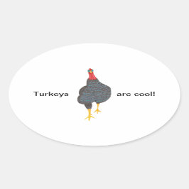 Truthühner sind cool, Pointillismus Oval Stickers