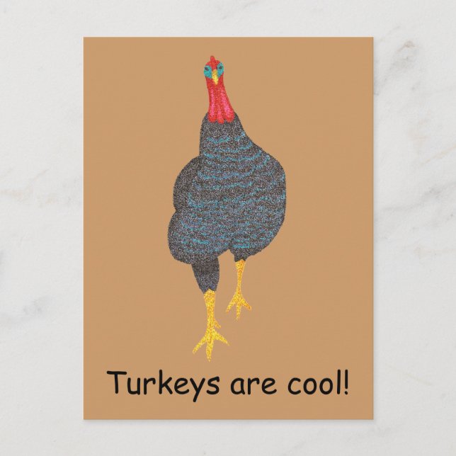 Truthühner sind cool, Pointillismus Postkarten (Vorderseite)