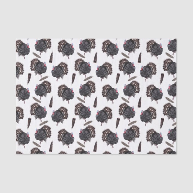 Truthühner und Federn - Weißbuch Seidenpapier (Vorderseite)