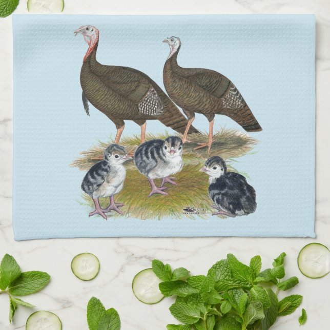 Truthühnerfamilie Eastern Wild Handtuch (Gefaltet)