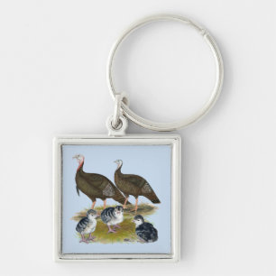 Truthühnerfamilie Eastern Wild Schlüsselanhänger
