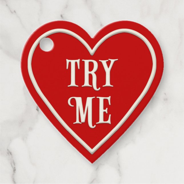 "Try Me" Personalisierter Valentinstag des Roten H Geschenkanhänger (Vorderseite)