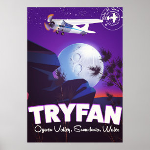 Tryfan, Ogwental, Snowdonia, Wales Poster