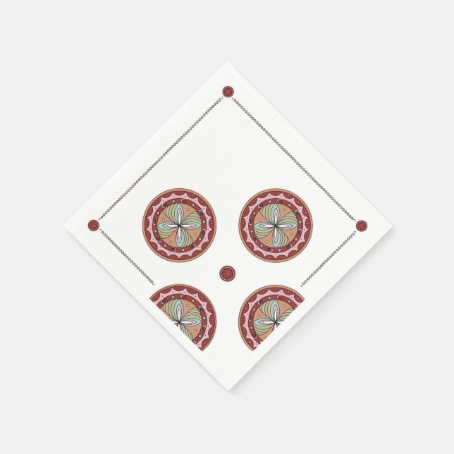 Trypillische Kultur Heilige Blumenmuster Serviette (Ecke)