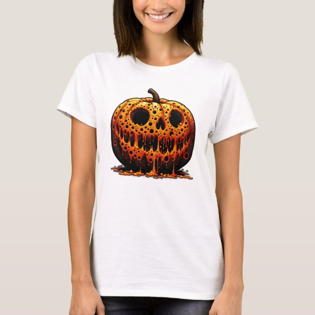 Trypophobia Pumpkin Spooky Skull Creepween Hallowe T-Shirt (Vorderseite)