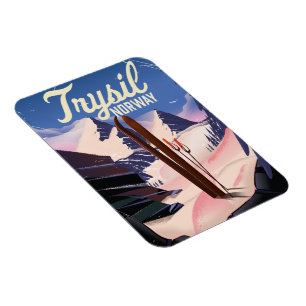 Trysil Norwegen , Norwegisches Skitourenplakat Magnet