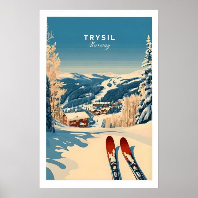 Trysil Ski Print Norwegen Wintersport 1 Poster (Vorne)