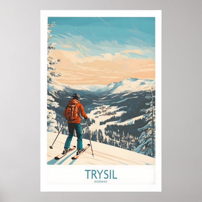 Trysil Ski-Wandkunst Skiplakat 1 Poster (Vorne)