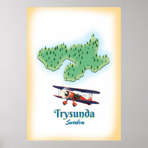 Trysunda Sweden Karte Poster