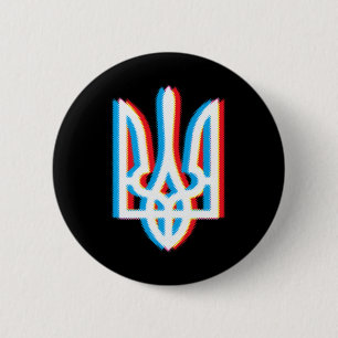 Tryzub-Shirt Ukraine Ukrainischer Dreizack Militär Button