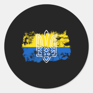 Tryzub Stand United Mit Ukraine Dreizack Ukrainisc Runder Aufkleber