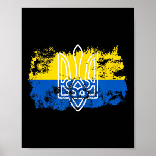 Tryzub Stand Vereint Mit Der Ukraine Dreizack Ukra Poster