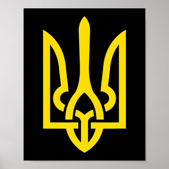 Tryzub Symbol der Ukraine Patriot Stand mit Poster (Vorne)