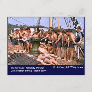 TS Arethusa, ehemals "Peking" "Stand Easy" Postkarte