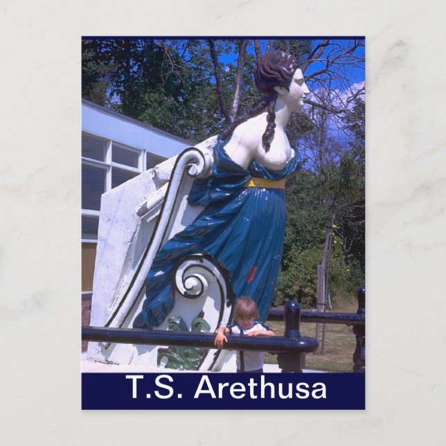 TS Arethusa, Figurehead of HMS Arethusa Postkarte (Vorderseite)